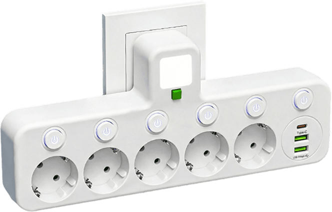 Multipoort EU-Stopcontact Adapter