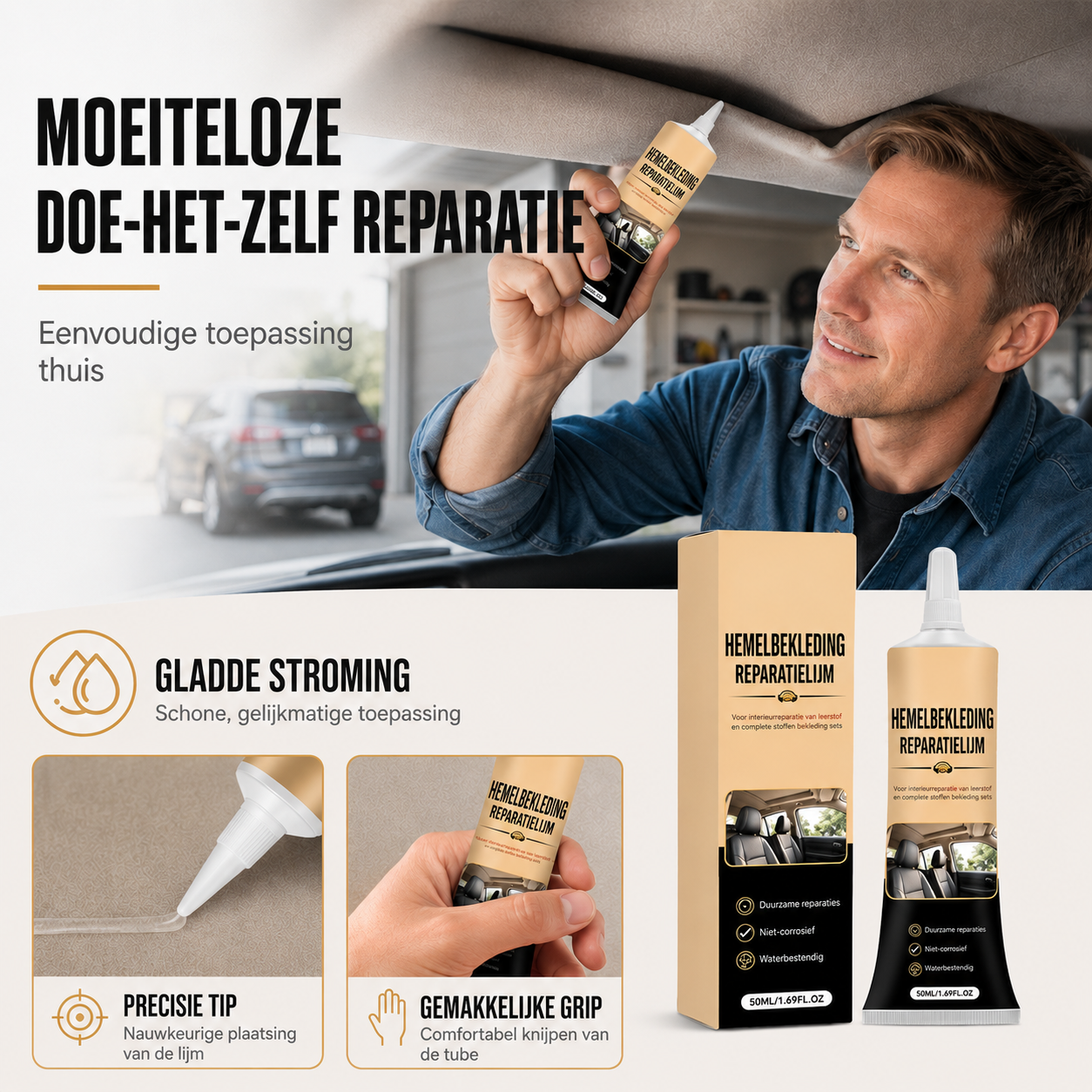 Lijm voor autohemelreparatie – sterke hechting voor snelle interieurreparaties