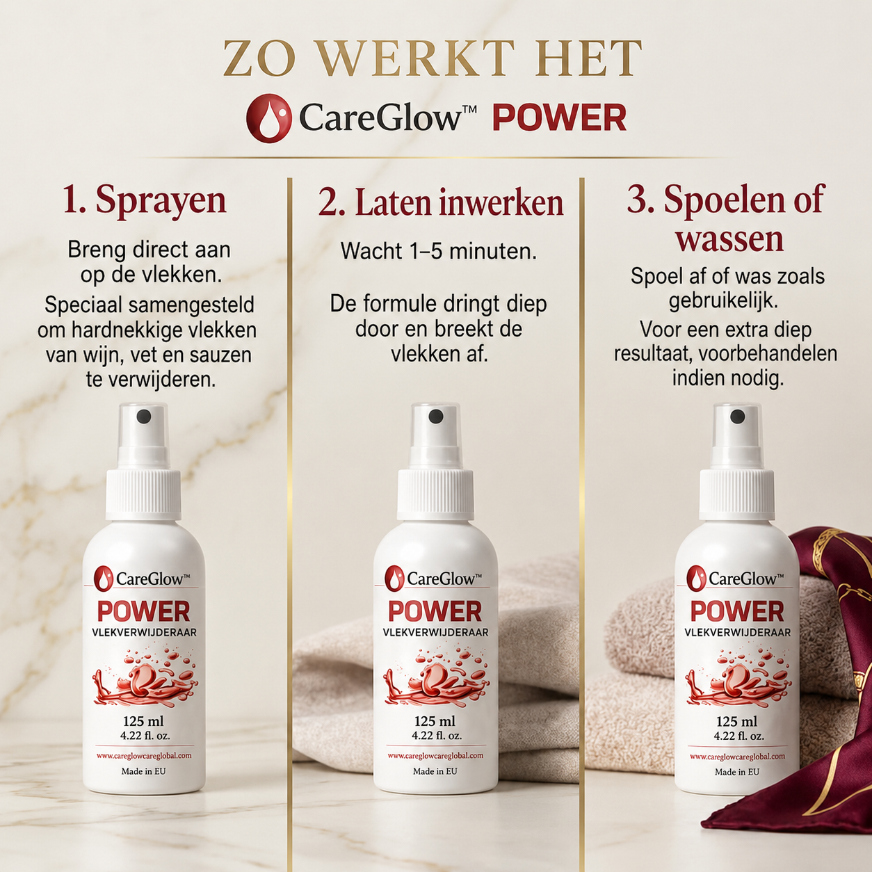 CareGlow™ Power – Verwijdert vlekken die andere producten niet aankunnen