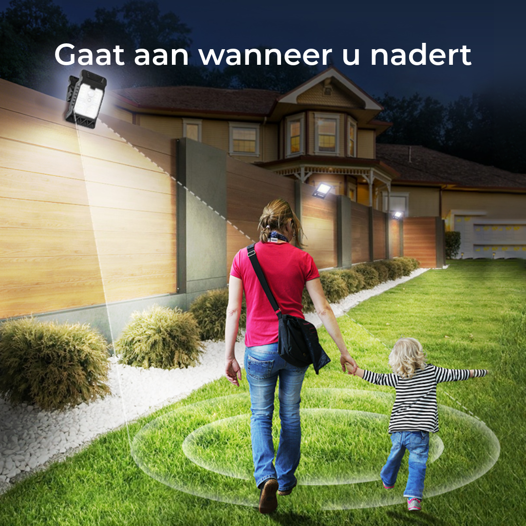 Buitenlamp op zonne-energie met bewegingssensor en clipbevestiging