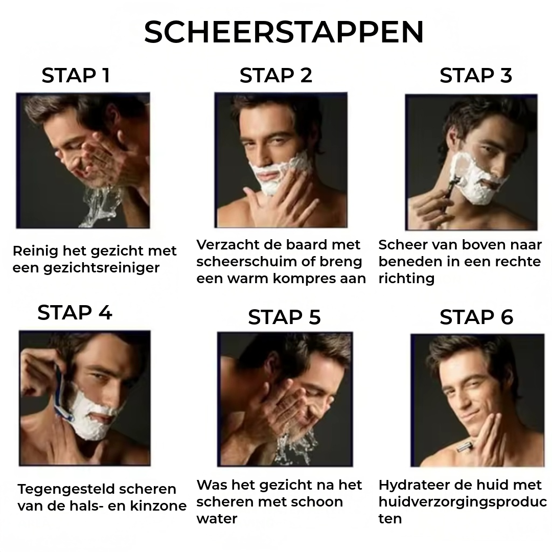 ProShave 6 – Scheermesjes met 6 mesjes in een verpakking van 24/48 stuks. Klassiek veilig scheren met zes mesjes voor precisie, comfort en een lange levensduur