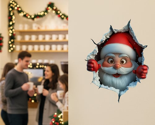 Kerstman Wand Sticker