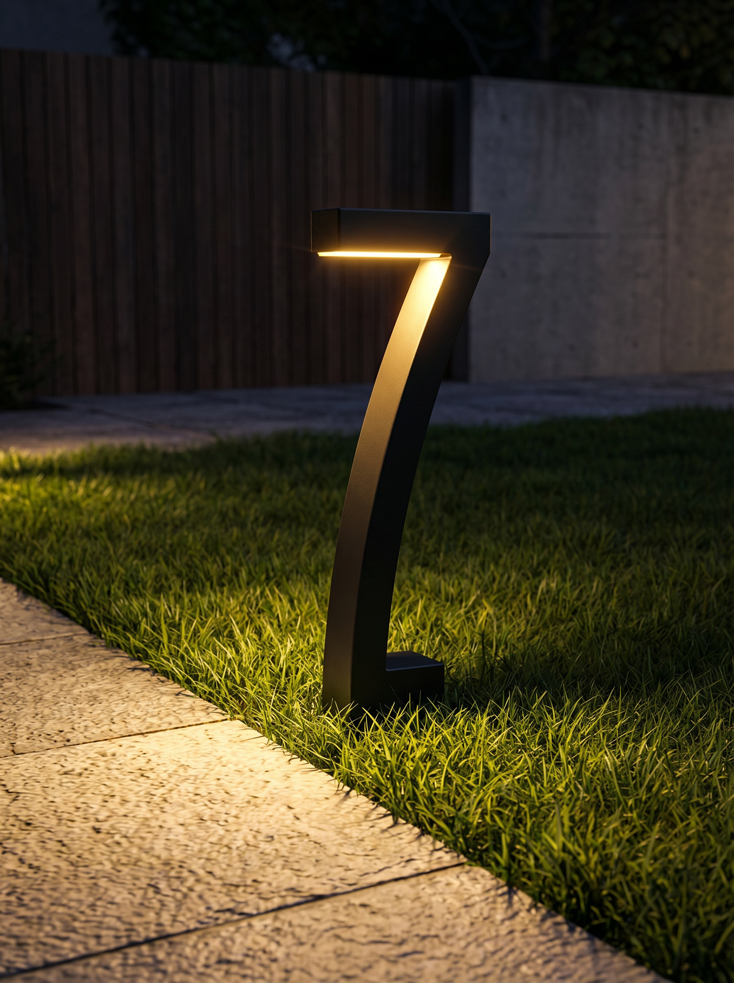 Moderne, op zonne-energie werkende padverlichting in een creatief ontwerp