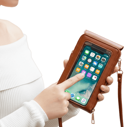 Schoudertas met touchscreen en antidiefstalbeveiliging