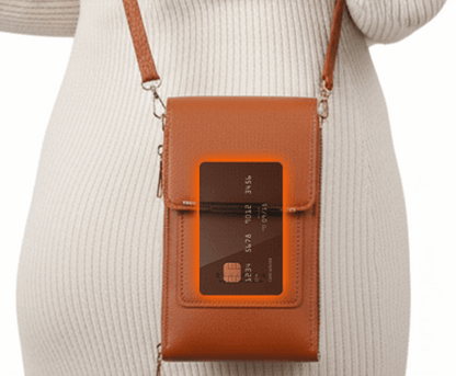 Schoudertas met touchscreen en antidiefstalbeveiliging