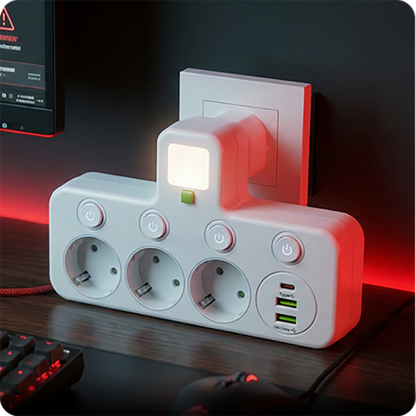 Multipoort EU-Stopcontact Adapter