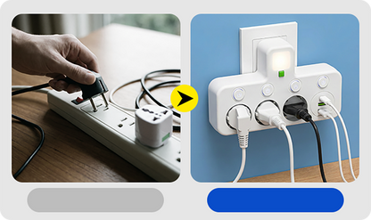 Multipoort EU-Stopcontact Adapter