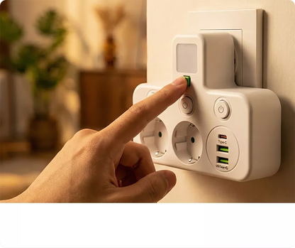 Multipoort EU-Stopcontact Adapter