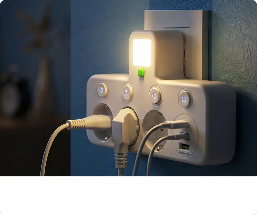 Multipoort EU-Stopcontact Adapter