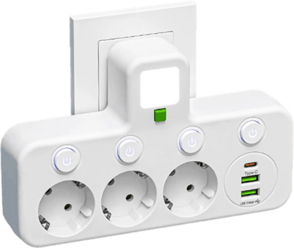 Multipoort EU-Stopcontact Adapter