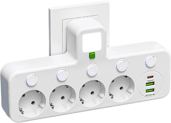 Multipoort EU-Stopcontact Adapter