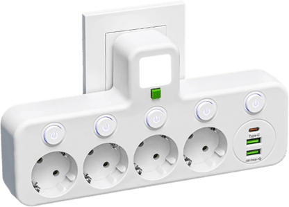 Multipoort EU-Stopcontact Adapter