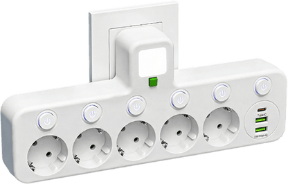 Multipoort EU-Stopcontact Adapter