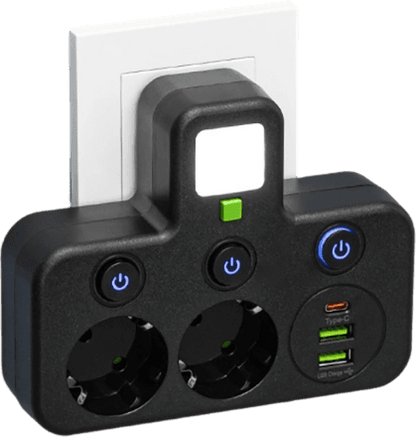 Multipoort EU-Stopcontact Adapter