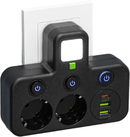 Multipoort EU-Stopcontact Adapter