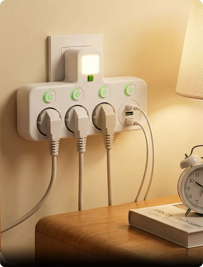 Multipoort EU-Stopcontact Adapter