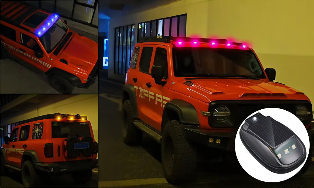 RGB Verlichting voor Autodaken op Zonne-energie