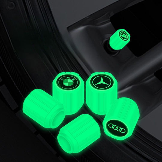 Glow-in-the-dark Ventieldopjes met Autologo (Universele pasvorm)