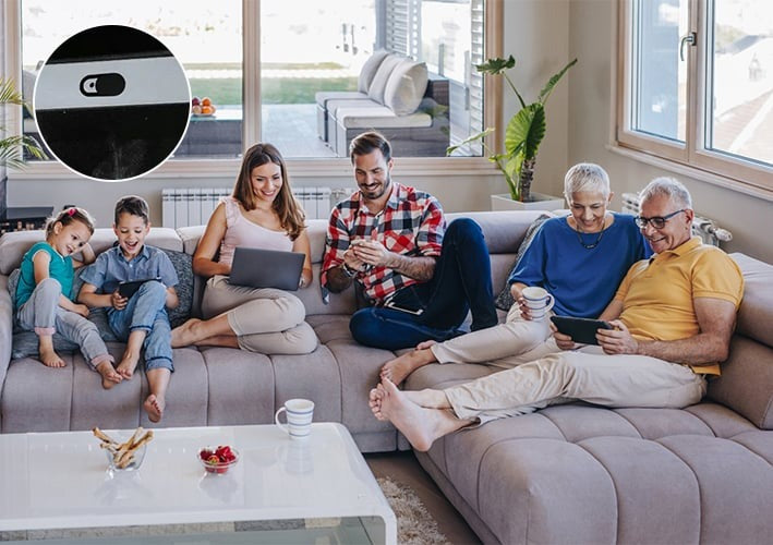 Schuifregelaar voor webcamcover