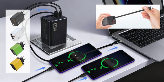 65W 3-in-1 intrekbare snellader