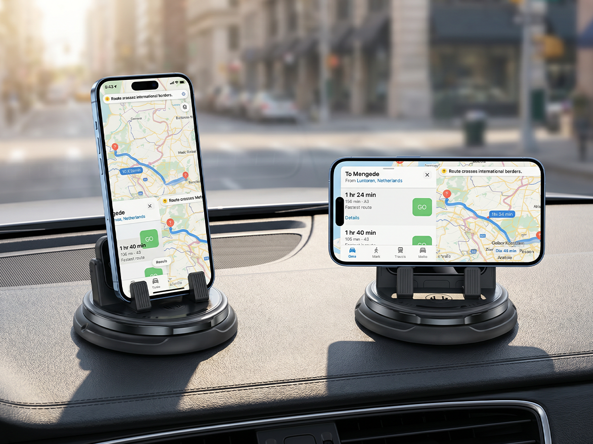 Draaibare dashboard telefoonhouder