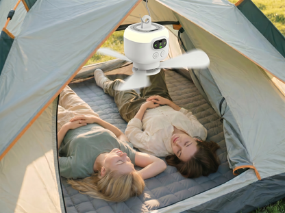 Draagbare campingventilator met ledverlichting en afstandsbediening