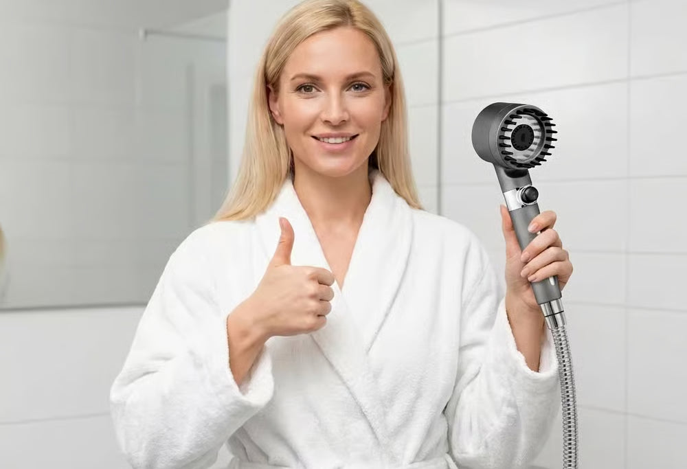 Hogedrukdouchekop met filter en ionisatiefunctie