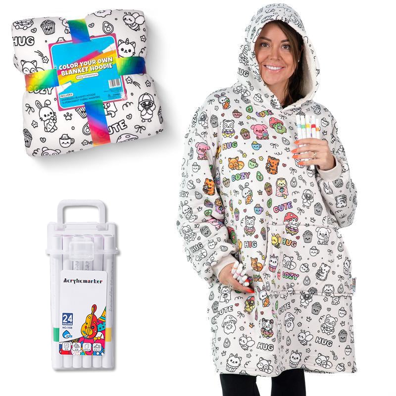 Kleur je eigen Hoodie met 24 permanente markeerders