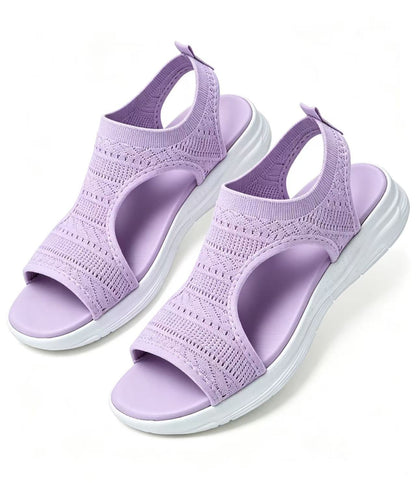 Comfortabele, ademende, platte sandalen