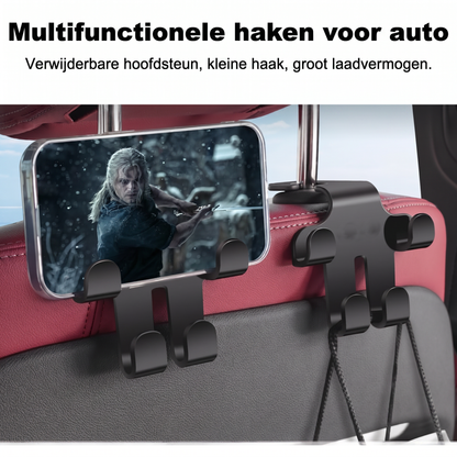 Auto Logo Hoofdsteunhaak (2 Stuks) — Stevige, ruimtebesparende opbergruimte voor tassen, boodschappen en accessoires