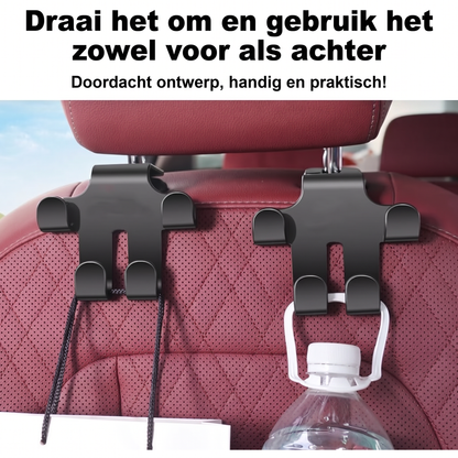 Auto Logo Hoofdsteunhaak (2 Stuks) — Stevige, ruimtebesparende opbergruimte voor tassen, boodschappen en accessoires