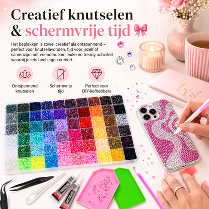 Bedazzle Kit – 48.000 strass-steentjes in 60 kleuren