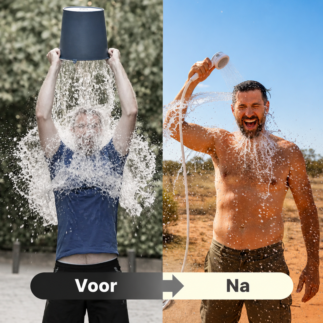 Draagbare waterpomp: set met slang en sproeier
