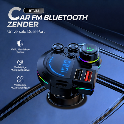Universele FM Bluetooth-zender - Draadloze muziekstreaming en handsfree bellen