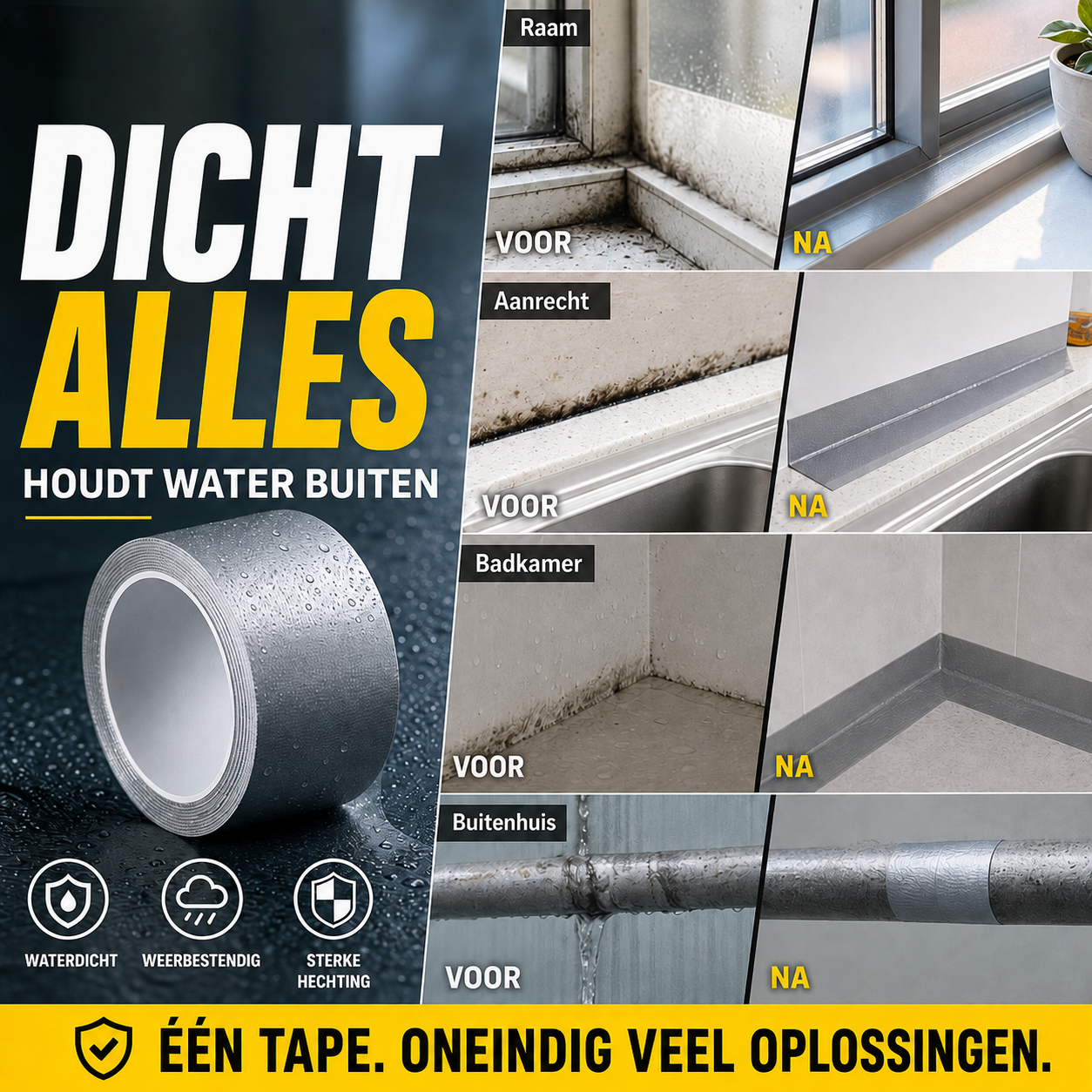 Universele afdichtingstape – Waterdicht en duurzaam