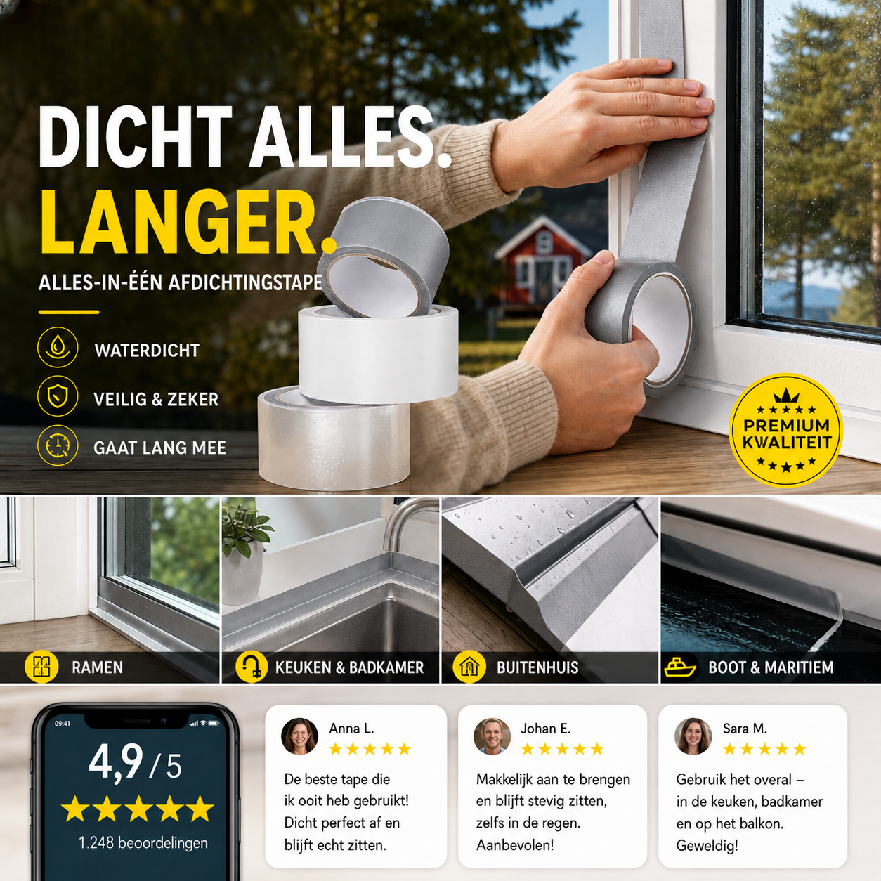 Universele afdichtingstape – Waterdicht en duurzaam