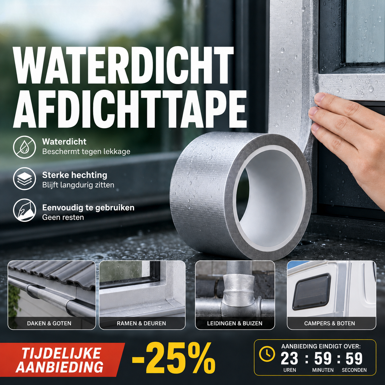 Universele afdichtingstape – Waterdicht en duurzaam