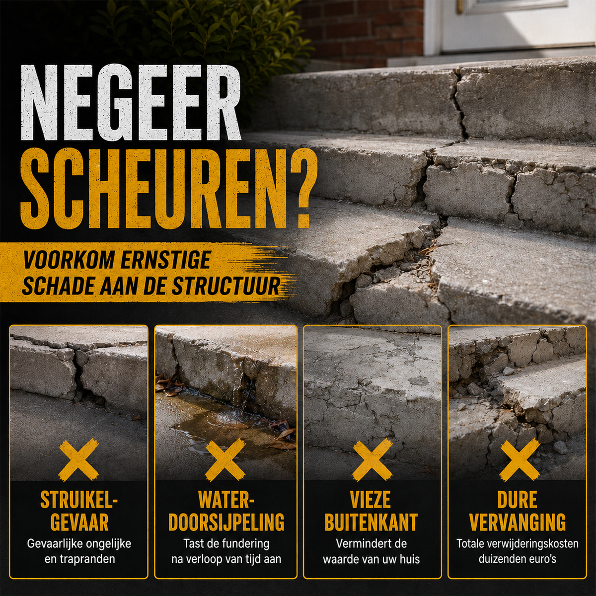 Betonlijm voor trapreparatie - Perfect voor trappen, opritten en terrassen