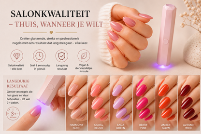 SalonPen – 3-in-1 gelpen voor nagels met UV-lamp (verpakking van 6 stuks)