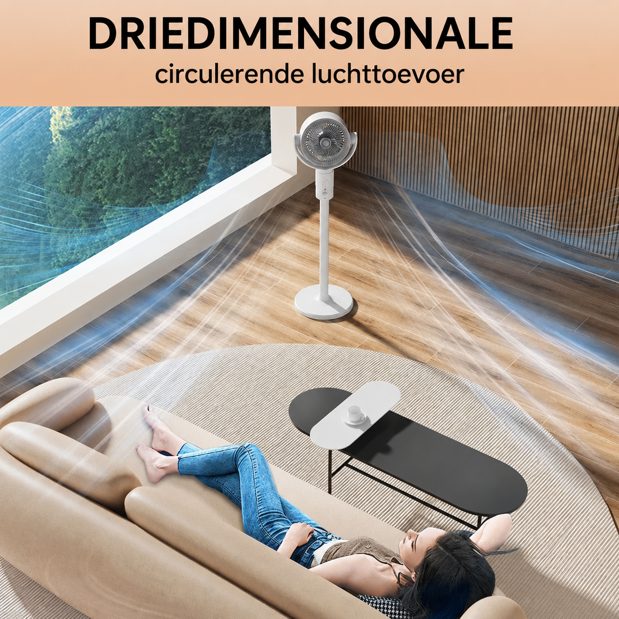 Gemotoriseerde staande ventilator