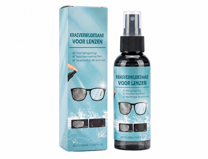 Reparatiespray voor krassen op brillenglazen