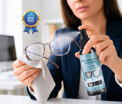 Reparatiespray voor krassen op brillenglazen