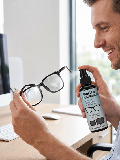 Reparatiespray voor krassen op brillenglazen