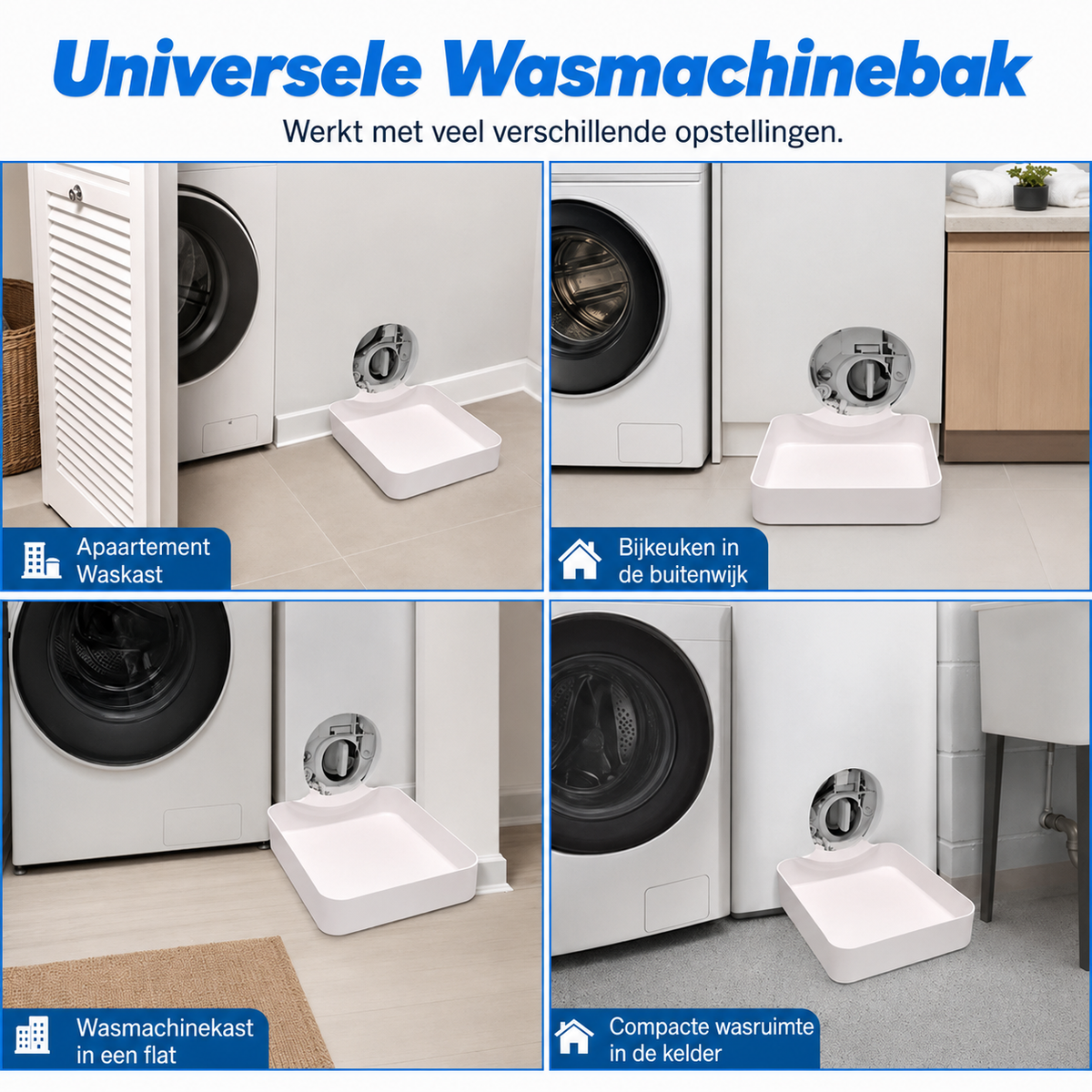 Lekbak voor de wasmachine