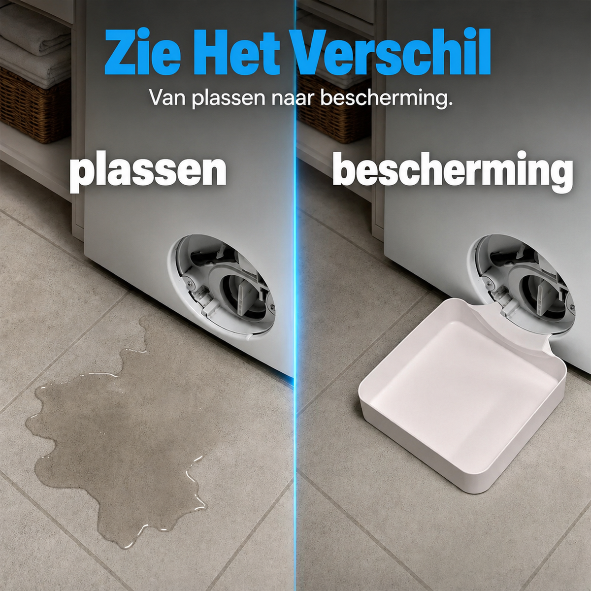 Lekbak voor de wasmachine