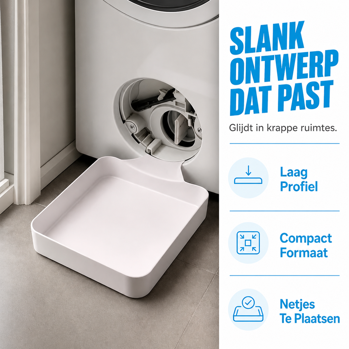 Lekbak voor de wasmachine