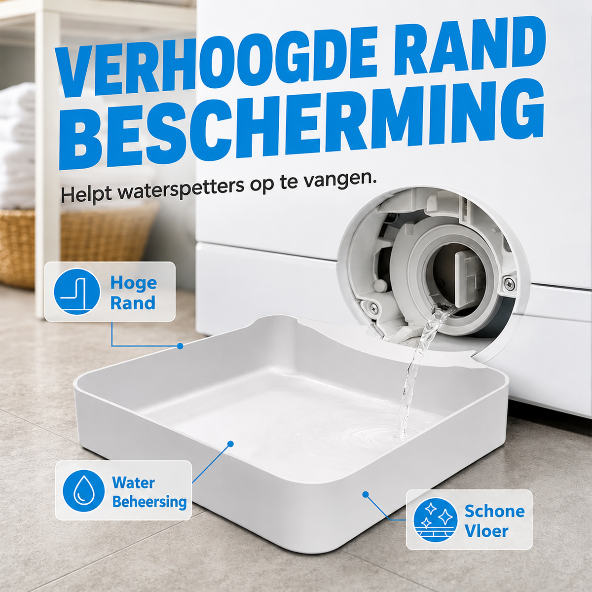 Lekbak voor de wasmachine