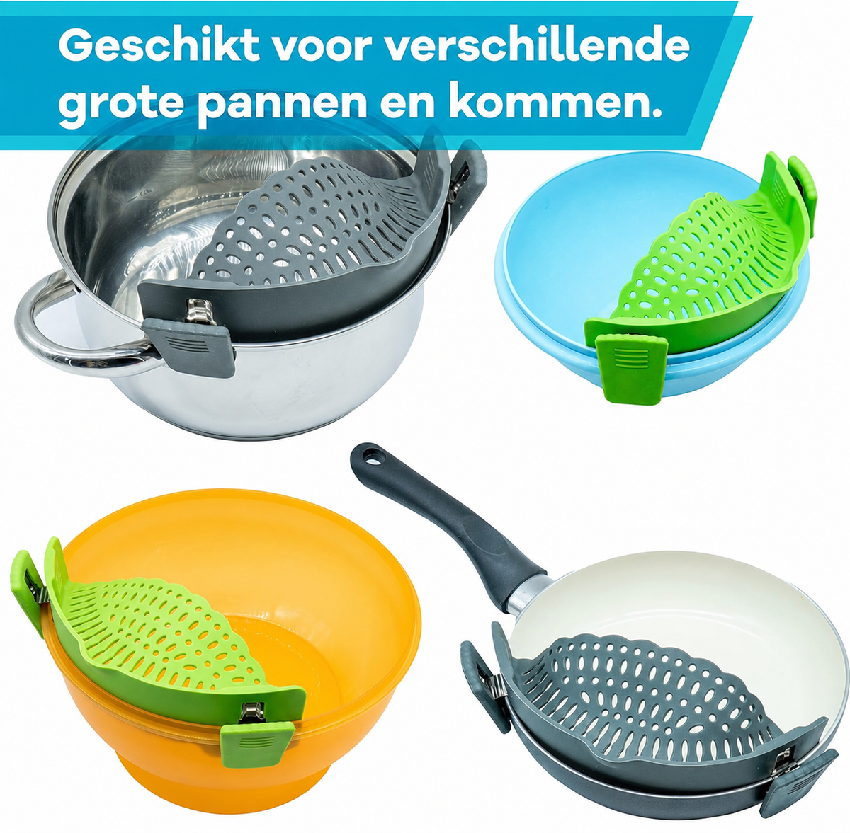Pastazeef opzetstuk voor pot en pan