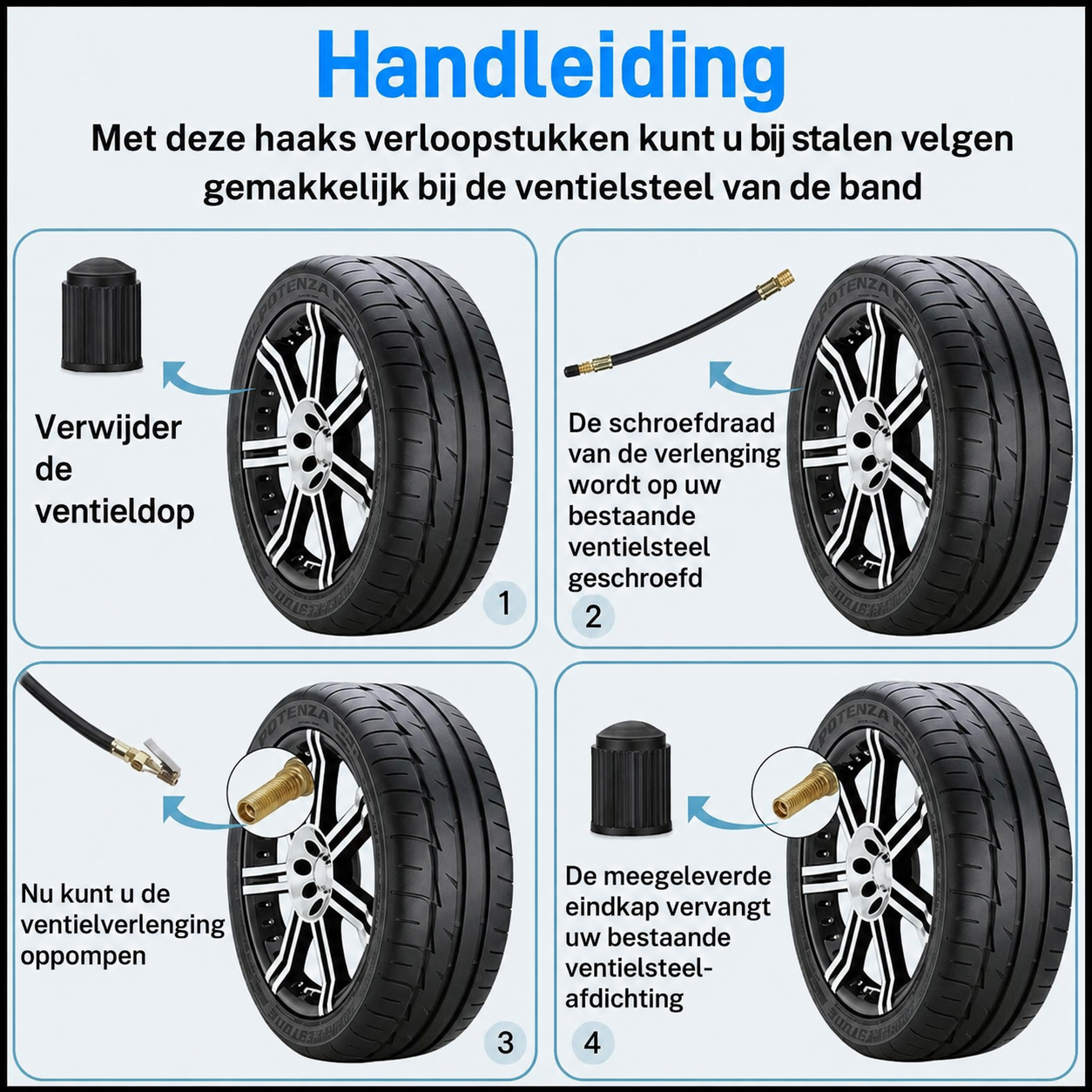 Universeel ventiel verlengstuk