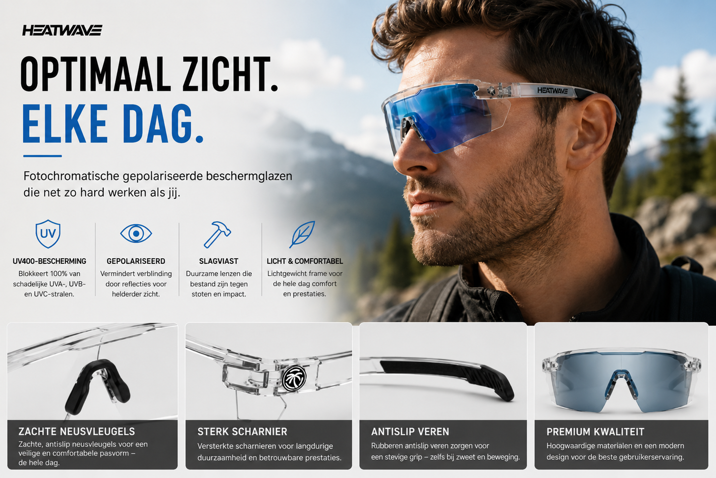 Zonnebril met adaptieve lenzen
